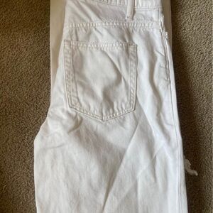 White Straight Leg Jeans with Crisp Denim Texture